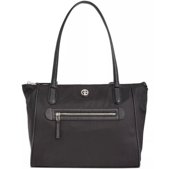 GIANI BERNINI nylon women's tote shoulder bag purse -BLACK - Picture 1 of 10